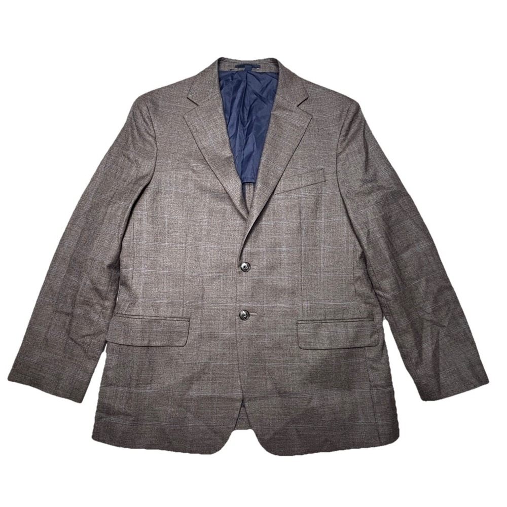 Men's Jos A Bank 1905 Tailored Fit Wool Sport Coat Blazer 40 Short Brown Plaid
